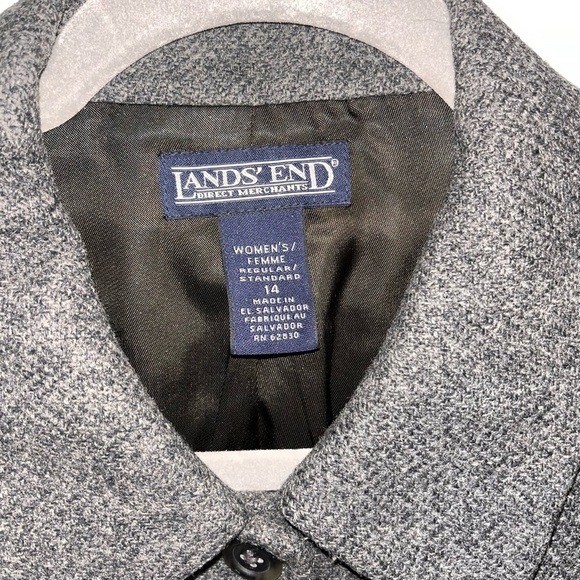 Land’s End Gray Wool Blend Lined Women's Blazer Jacket size 14 - Picture 3 of 6